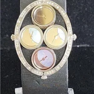 Pippo Italia 4U Watch Pippo Italia Diamond 4U Watch Pippo Perez Black Leather Band  main image 2